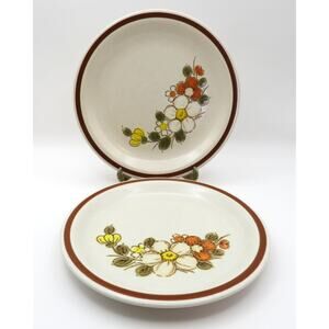 Woodhaven Collection Sunnybrook Floral 6.5" Plates Set of 2 Japan Stoneware